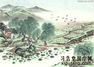 王维《积雨辋川庄作》：漠漠水田飞白鹭，阴阴夏木啭黄鹂。