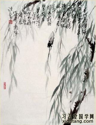 李商隐《蝉》：本以高难饱，徒劳恨费声。五更疏欲断，一树碧无情。薄宦梗犹泛，故园芜已平。烦君最相警，我亦举家清。