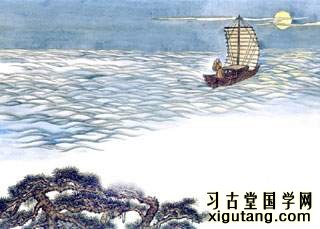 钱起《送僧归日本》：上国随缘住，来途若梦行。浮天沧海远，去世法舟轻。水月通禅寂，鱼龙听梵声。惟怜一灯影，万里眼中明。