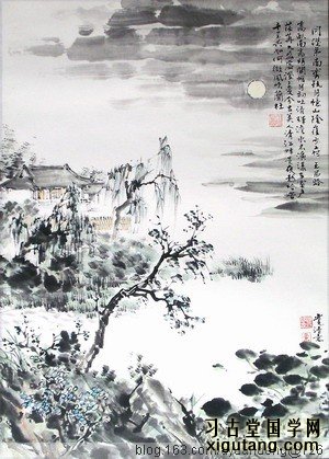 王昌龄《同从弟南斋玩月忆山阴崔少府》：高卧南斋时，开帷月初吐。清辉淡水木，演漾在窗户。苒苒几盈虚，澄澄变今古。美人清江畔，是夜越吟苦。千里其如何，微风吹兰杜。