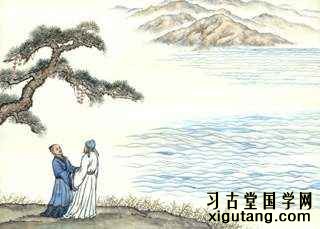 韦应物《淮上喜会梁川故人》：江汉曾为客，相逢每醉还。浮云一别后，流水十年间。欢笑情如旧，萧疏鬓已斑。何因北归去，淮上对秋山。