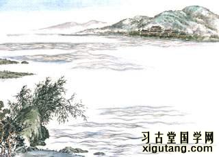 孟浩然《临洞庭上张丞相》：八月湖水平，涵虚混太清。气蒸云梦泽，波撼岳阳城。欲济无舟楫，端居耻圣明。坐观垂钓者，徒有羡鱼情。