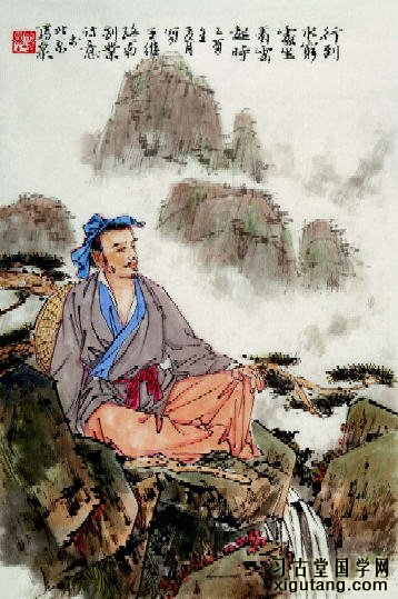 王维《终南别业》：中岁颇好道，晚家南山陲。兴来每独往，胜事空自知。行到水穷处，坐看云起时。偶然值林叟，谈笑无还期。