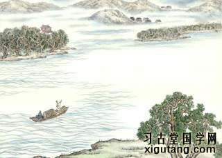 王维《汉江临泛》：楚塞三湘接，荆门九派通。江流天地外，山色有无中。郡邑浮前浦，波澜动远空。襄阳好风日，留醉与山翁。