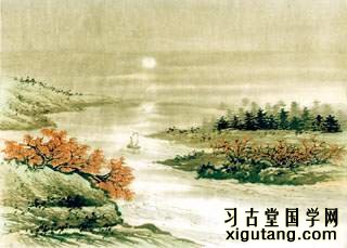 李白《渡荆门送别》：渡远荆门外，来从楚国游。山随平野尽，江入大荒流。月下飞天镜，云生结海楼。仍怜故乡水，万里送行舟。