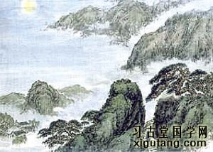 李白《下终南山过斛斯山人宿置酒》：暮从碧山下，山月随人归。却顾所来径，苍苍横翠微。相携及田家，童稚开荆扉。我醉君复乐，陶然共忘机。